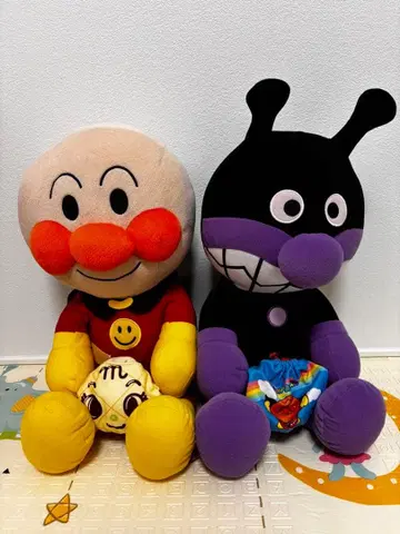 [14일 한정 가격] 호빵맨과 세균맨 봉제 인형 세트