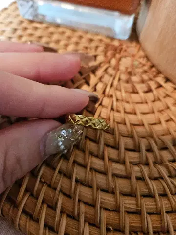 골드 다이아몬드 컷 반지 8호