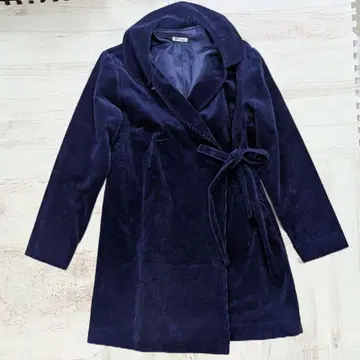 P-TWO 네이비 코듀로이 롱 코트