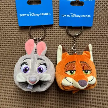 디즈니 주토피아 닉 & 주디 팬캡 키체인 세트