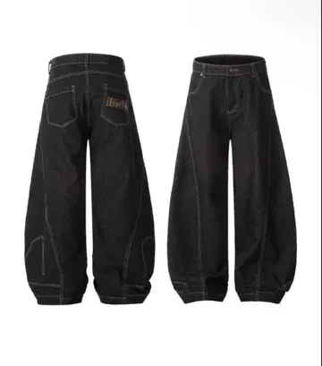 HOOK 데님 벌룬 실루엣