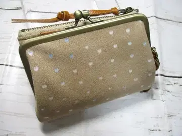 하자품 새상품 지갑 이단 접이식 가마구치 아인소프 여성용 피그스킨 BE!