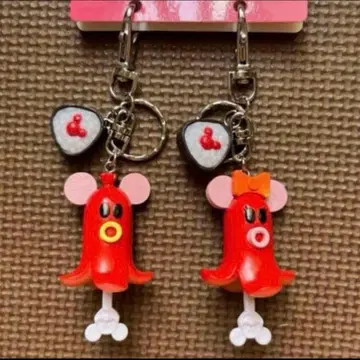 디즈니 미키 & 미니 타코 소시지 키체인 세트