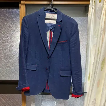 네이비 싱글 버튼 자켓