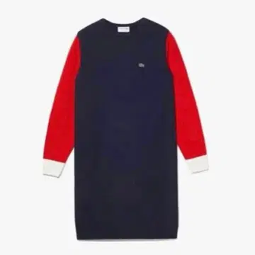 라코스테 니트 원피스 무릎 기장 무릎 위 기장