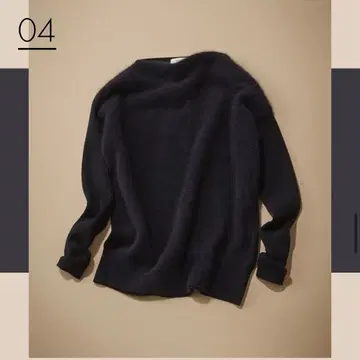 Demi Luxe BEAMS 데밀룩스 빔즈 너구리 니트 네이비