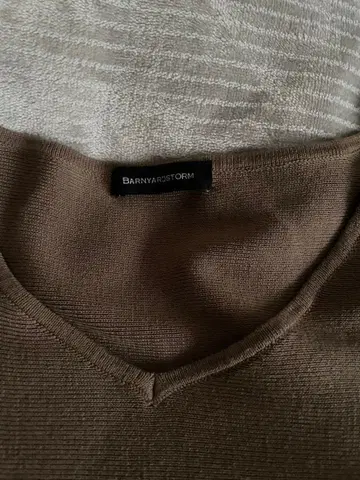 BARNYARDSTORM 브라운 V넥 니트 긴팔 오버 사이즈