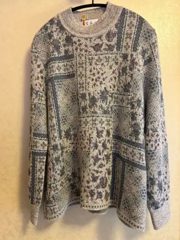 리넨 기하학 패턴 니트 M 사이즈