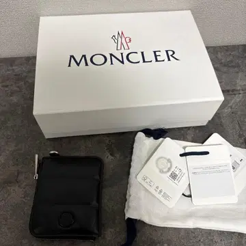 한정 가격 MONCLER 블랙 가죽 코인 케이스