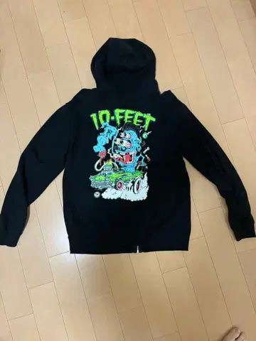 10-FEET 블랙 집업 후드티 L