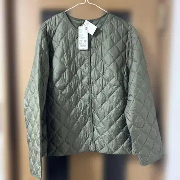 미사용 새상품 유니클로 웜 패디드 퀼팅 자켓 올리브 XXL