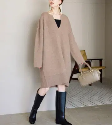 이번 시즌 [ SLOBE IENA ] 워셔블 퍼 리 미니 원피스