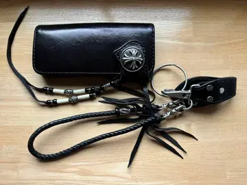 레어 새상품급 빅 트윈 롱 가죽 지갑 벨트 크로스 콘초