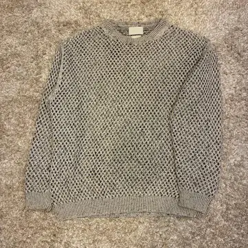 YOKE 메쉬 편직 니트 스웨터 사이즈 3 그레이 아카니시 진 착용