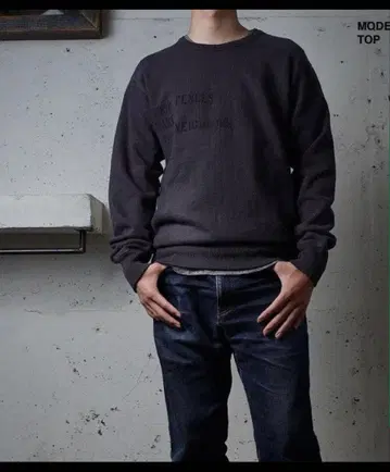 클래식 하베스트 맨투맨 그레이 네이비 사이즈 L