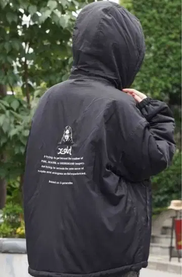 x-girl 리버서블 퀼팅 재킷 블랙