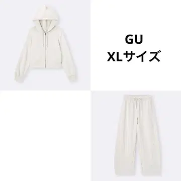 특별 가격 GU 맨투맨 배럴 레그 팬츠 XL 셋업 화이트