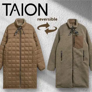 새상품급 TAION 타이온 다운 보아 리버서블 코트 롱 L