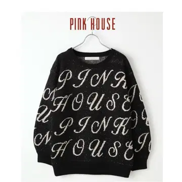 [새상품급] 핑크하우스 로고 니트 풀오버 니트 풀오버 스웨터