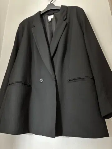 새상품급 H&amp;M 블랙 테일러드 자켓 더블 버튼