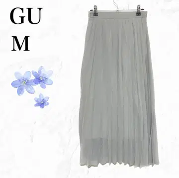 GU 쉬폰 플리츠 스커트 [ M ] 봄/여름/가을 성숙/러블리 얇은 소재