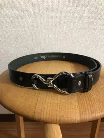 TORY LEATHER 1/4 Creased Belt 블랙 32인치