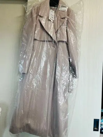 새상품 미슈마슈 베이지 울 혼방 롱 코트