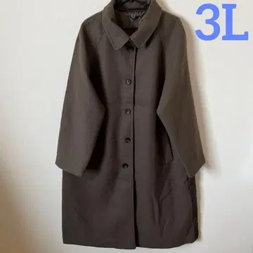 [ 새상품 ] 빅 사이즈 3L 백 퀼트 절개 롱 코트 브라운 계열