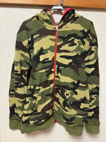 TOMMY HILFIGER 카모 패턴 풀 집업 후드티 리버서블