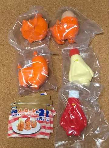 어육 소시지 군과 친구들 피규어 마스코트 2종 총 5개 컴프 세트