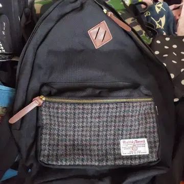 해리스 트위드 프론트 포켓 백팩