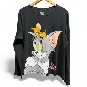 톰과 제리 긴팔 T셔츠 L 사이즈 블랙