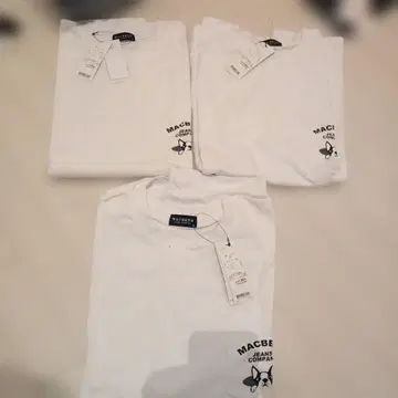 MACBETH 화이트 T셔츠 포켓 부착