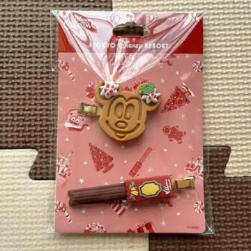 디즈니 크리스마스 2025 미키 와플 헤어 클립 핀 츄러스