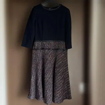 ANAYI 아나이 네이비 멀티 컬러 트위드 원피스 사이즈 38
