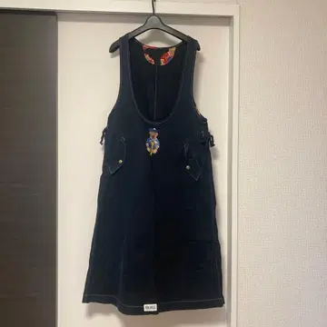 PINK HOUSE 오버롤 스커트 점프 스커트 살로펫 네이비 곰