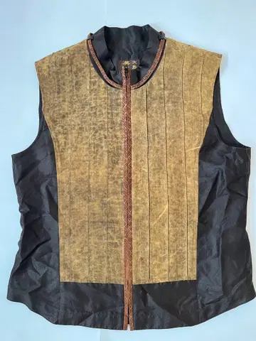 오시마 명주 미술관 진흙 염색 순수 실크 베스트 9호 사이즈