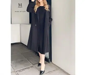 GYDA 롱 체스터 코트 블랙