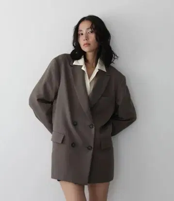 aere 오버 더블 재킷 카키 브라운 38