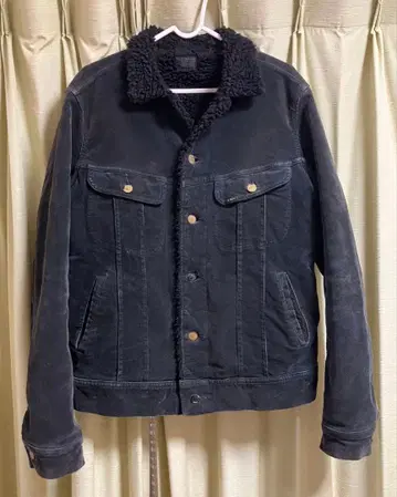 리 라이더스 보아 코듀로이 자켓 올 블랙 빈티지