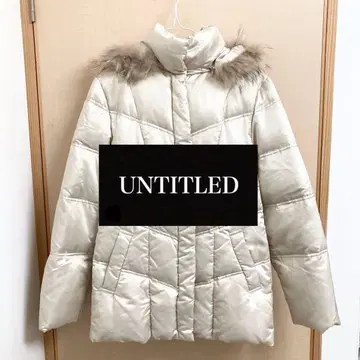 언타이틀 untitled 베이지 다운 다운코트 후드