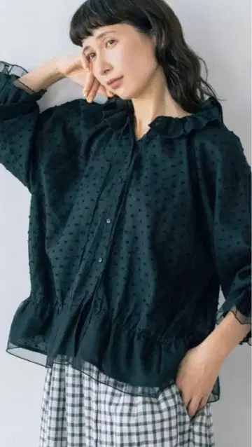 사만사 모스모스 kazumi 콜라보 블라우스 블랙