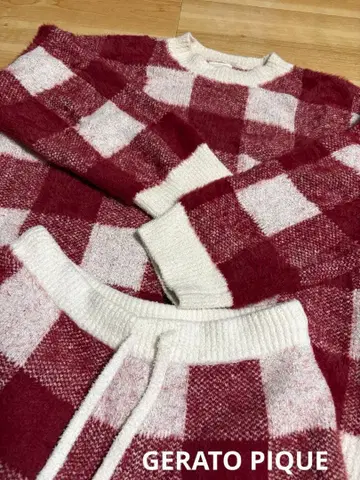 GELATO PIQUE 체크 무늬 룸웨어 세트