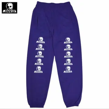 [미사용 새상품] 스컬 스케이트 스웨트 팬츠 퍼플 XL 한정 컬러