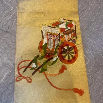 골드 컬러 꽃 바퀴 후쿠로 오비