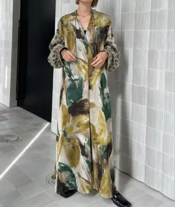 Ameri 워터컬러 페인트 플로럴 드레스