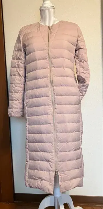 핑크 롱 코트 경량