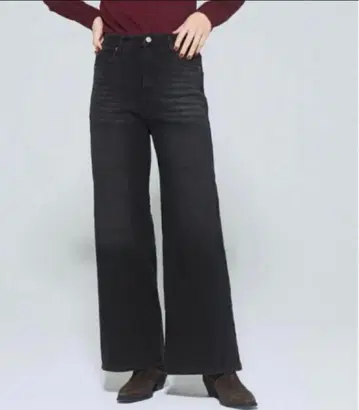 [ M 사이즈 ] coca 속기모 와이드 데님 블랙