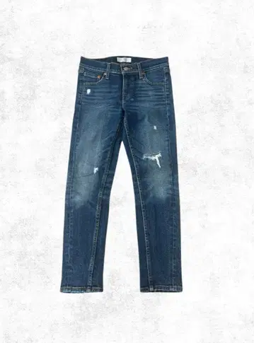 리바이스 데미지 가공 스트레이트 데님 다크 블루