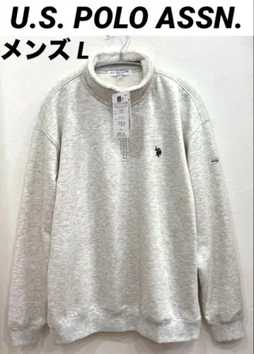 U.S. POLO ASSN. 하프 지퍼 트레이닝복 남성용 L 오트밀